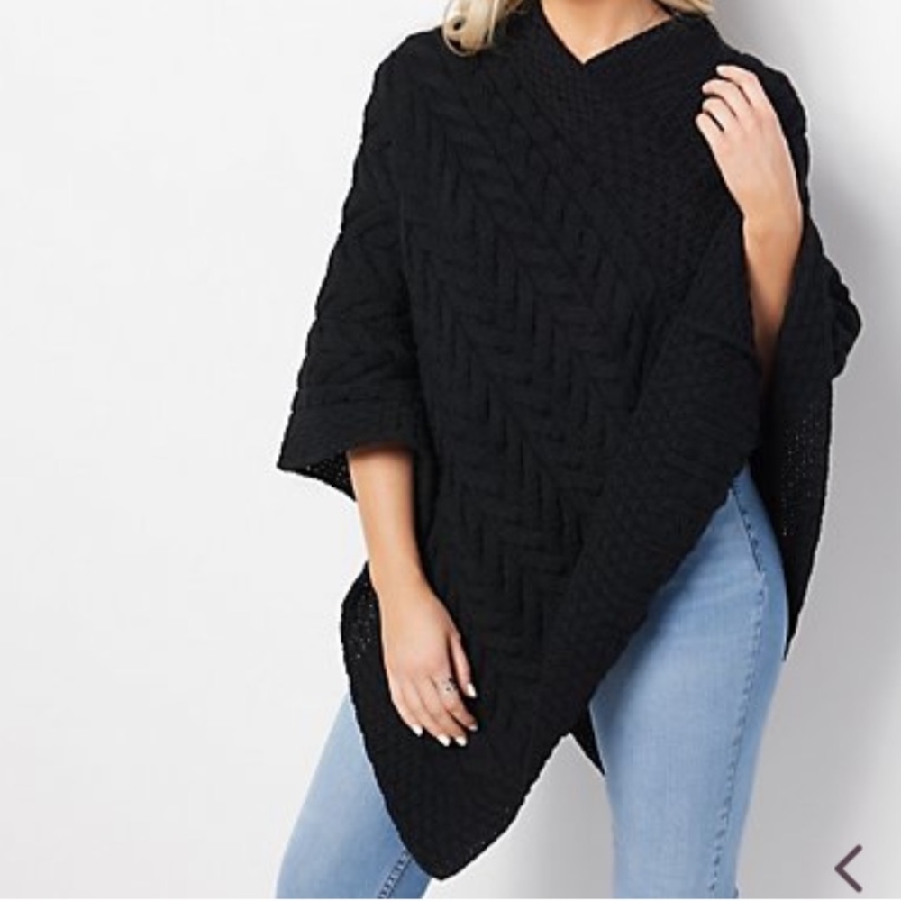 Kilronan Knitwear Merino Wool Poncho